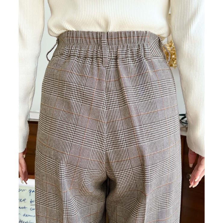 センタープレスツータックセミワイドチェックパンツ | moment+ | 詳細画像21 