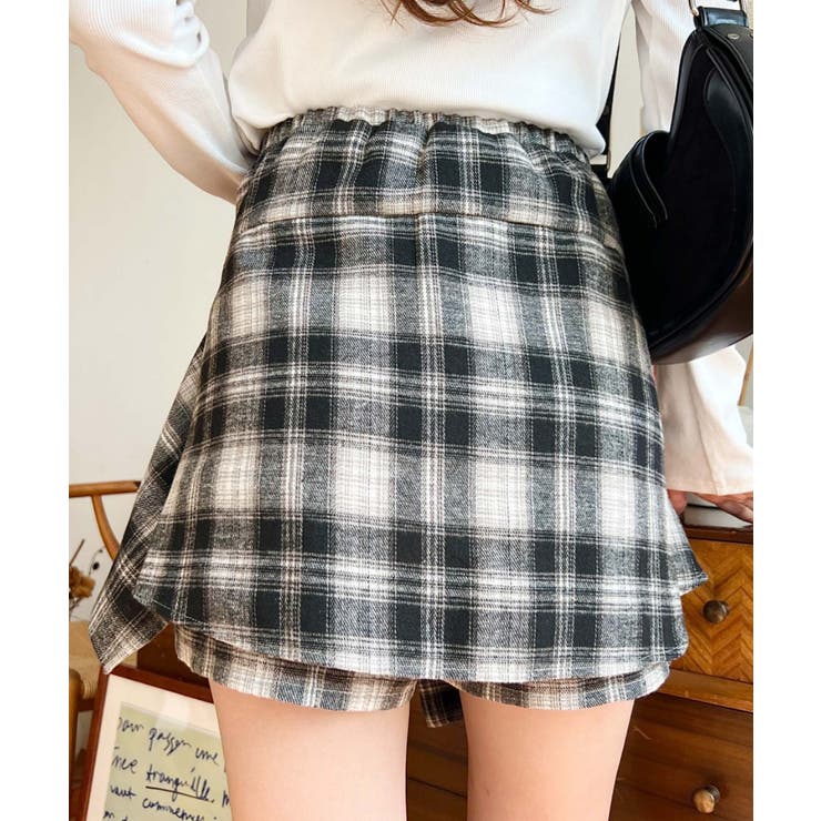 クリスチャンディオール チェック柄 ラップ スコート ショートパンツ