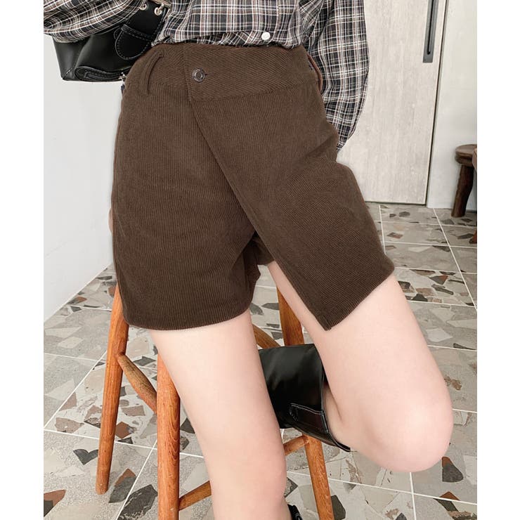 ラップ風コーデュロイショートパンツ | moment+ | 詳細画像15 