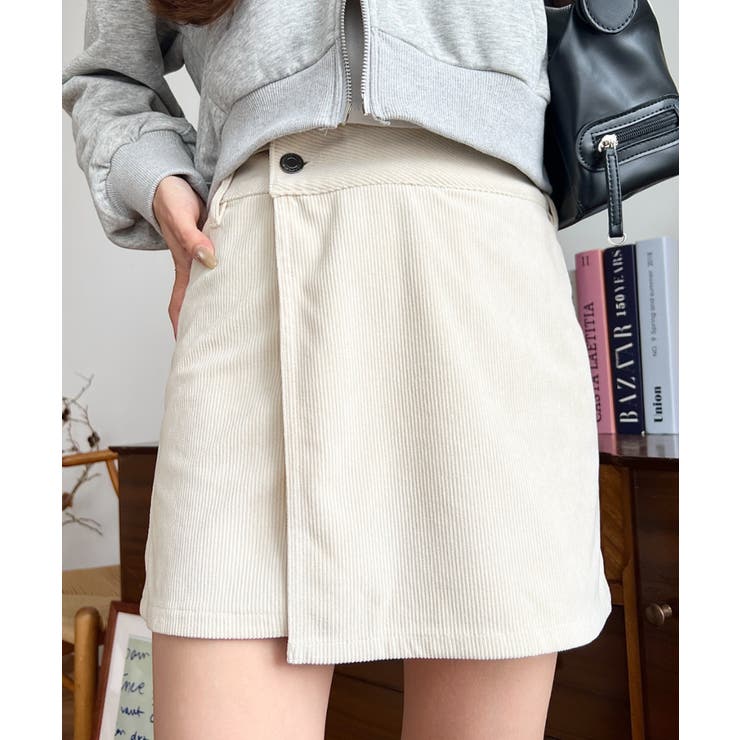 ラップ風コーデュロイショートパンツ | moment+ | 詳細画像2 