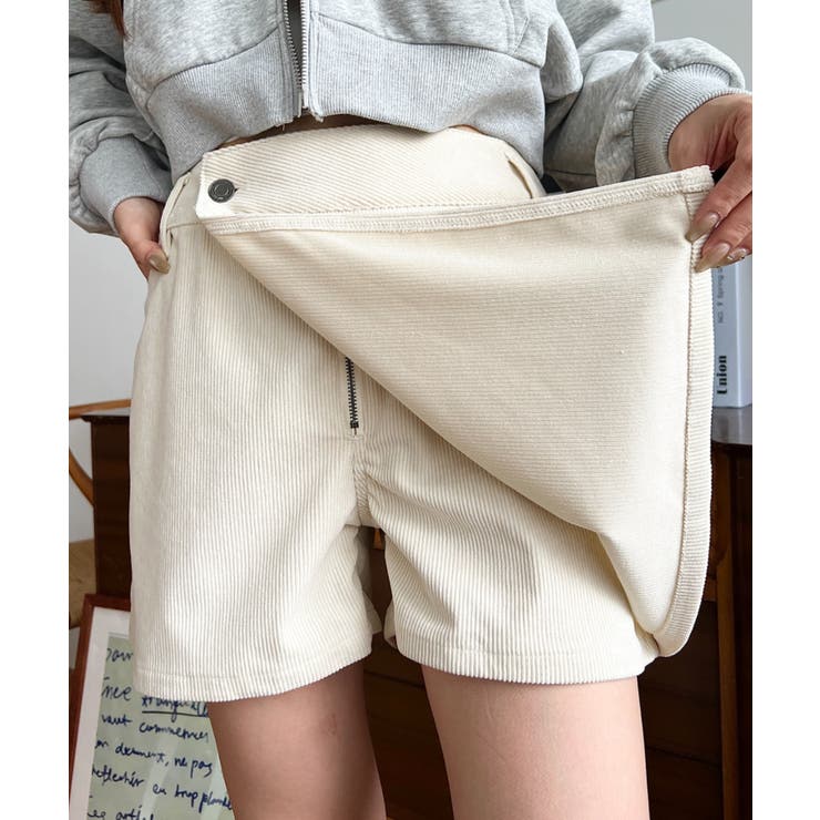 ラップ風コーデュロイショートパンツ | moment+ | 詳細画像3 