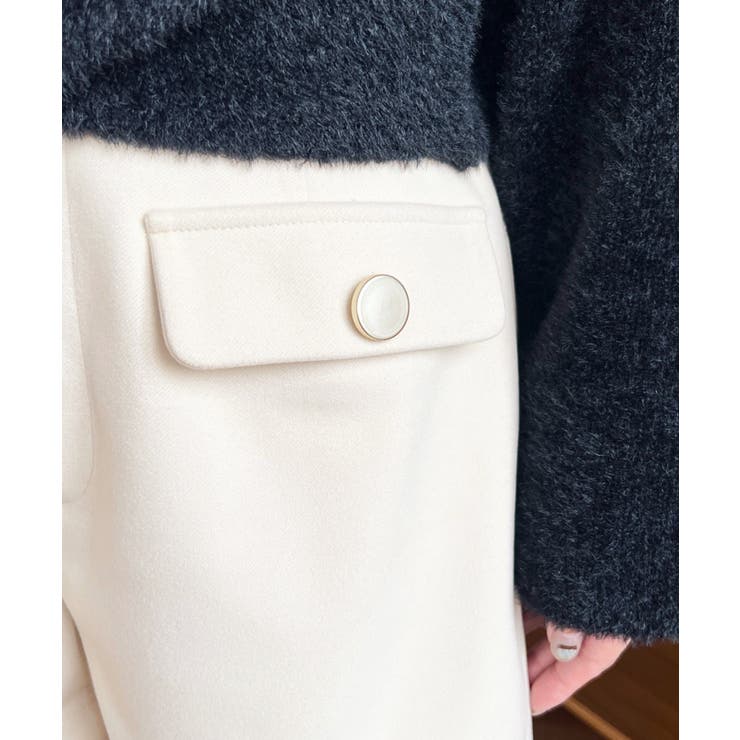 微起毛ウールライク金ボタンフラップショートパンツ | moment+ | 詳細画像9 