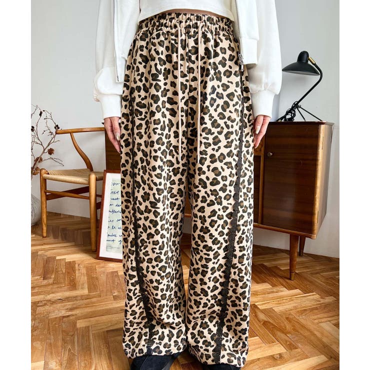 サイドレース切替レオパードスウェットパンツ | moment+ | 詳細画像19 