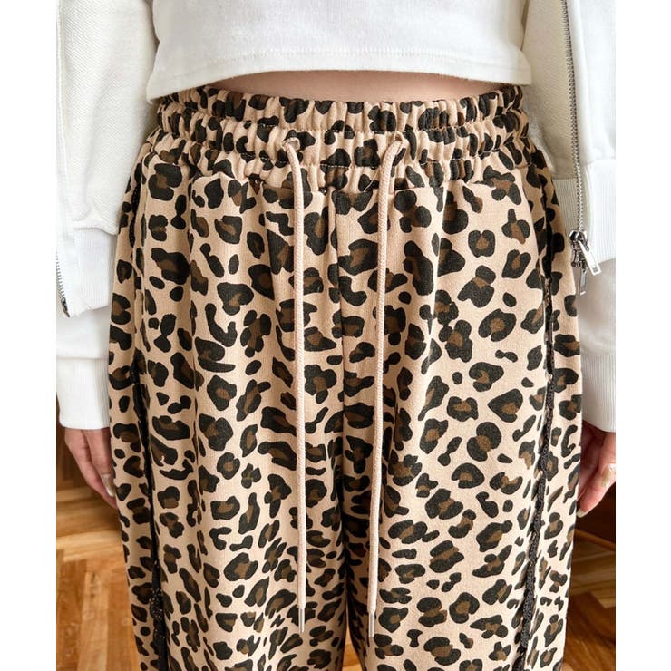 サイドレース切替レオパードスウェットパンツ | moment+ | 詳細画像20 