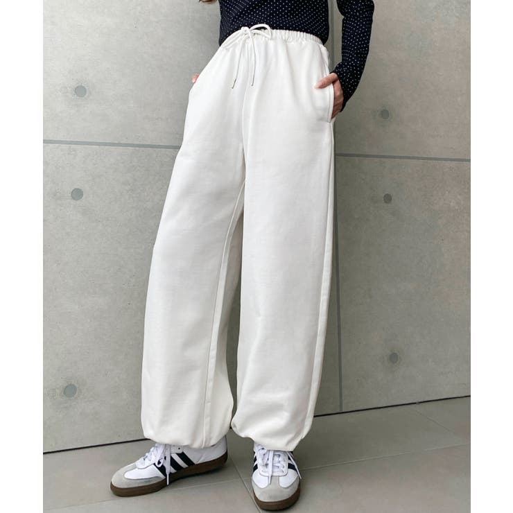 裏毛ストレートスウェットパンツ 綿100%ヘビーウェイト | moment+ | 詳細画像4 