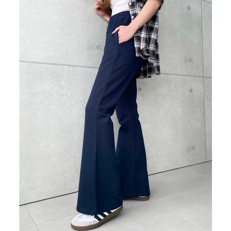 裏毛スウェットフレアパンツ 綿100％ヘビーウエイト | moment+ | 詳細画像10 