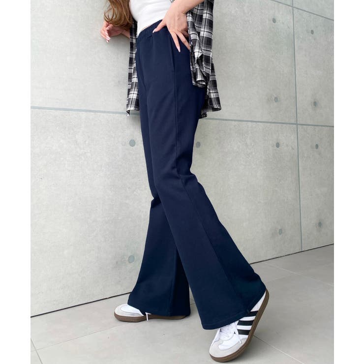 裏毛スウェットフレアパンツ 綿100％ヘビーウエイト | moment+ | 詳細画像11 