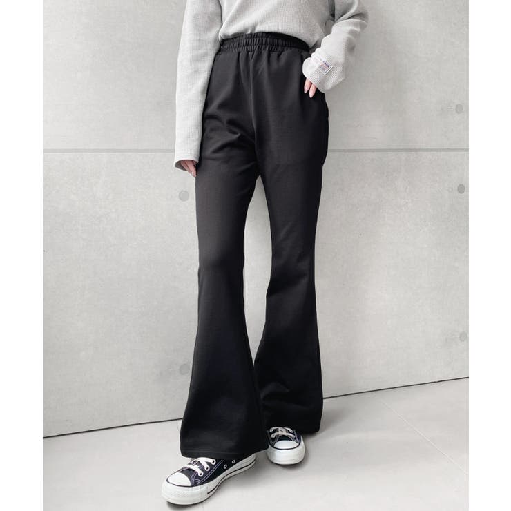 裏毛スウェットフレアパンツ 綿100％ヘビーウエイト | moment+ | 詳細画像14 