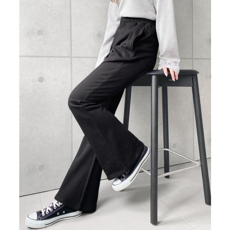 裏毛スウェットフレアパンツ 綿100％ヘビーウエイト | moment+ | 詳細画像15 