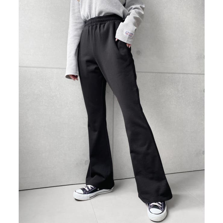 裏毛スウェットフレアパンツ 綿100％ヘビーウエイト | moment+ | 詳細画像16 