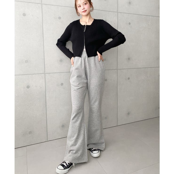 裏毛スウェットフレアパンツ 綿100％ヘビーウエイト | moment+ | 詳細画像19 