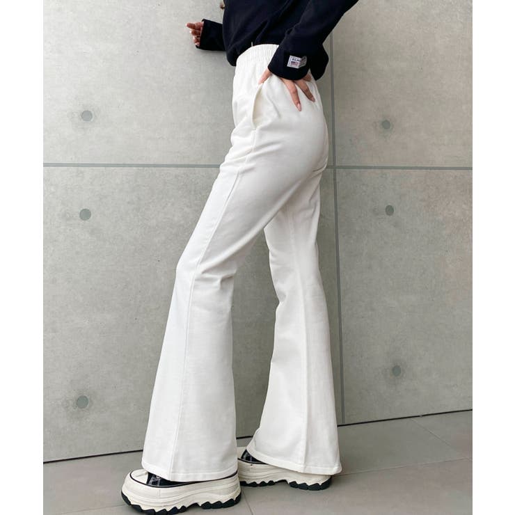 裏毛スウェットフレアパンツ 綿100％ヘビーウエイト | moment+ | 詳細画像2 