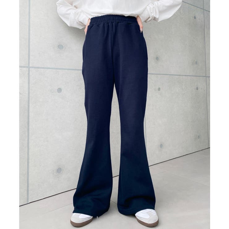 裏毛スウェットフレアパンツ 綿100％ヘビーウエイト | moment+ | 詳細画像8 