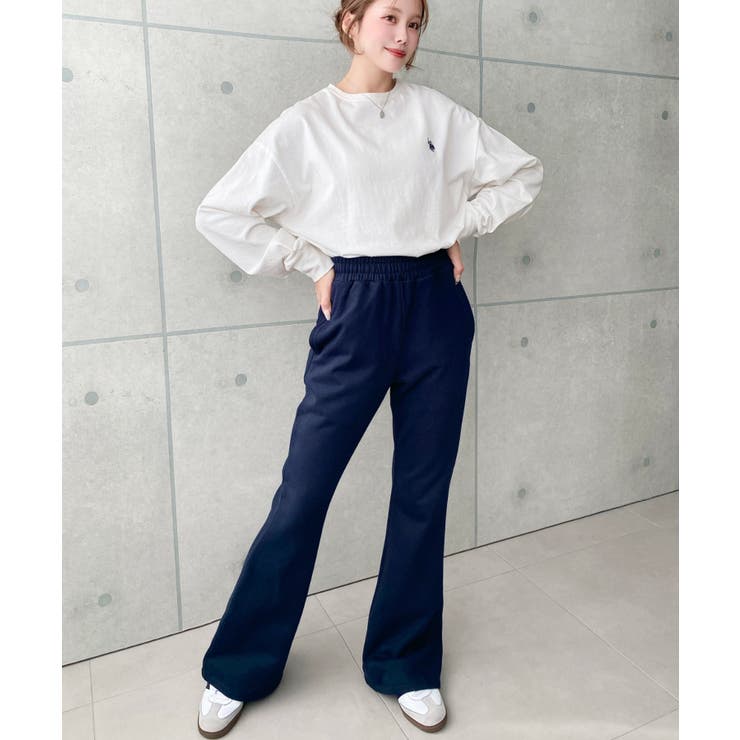 裏毛スウェットフレアパンツ 綿100％ヘビーウエイト | moment+ | 詳細画像9 