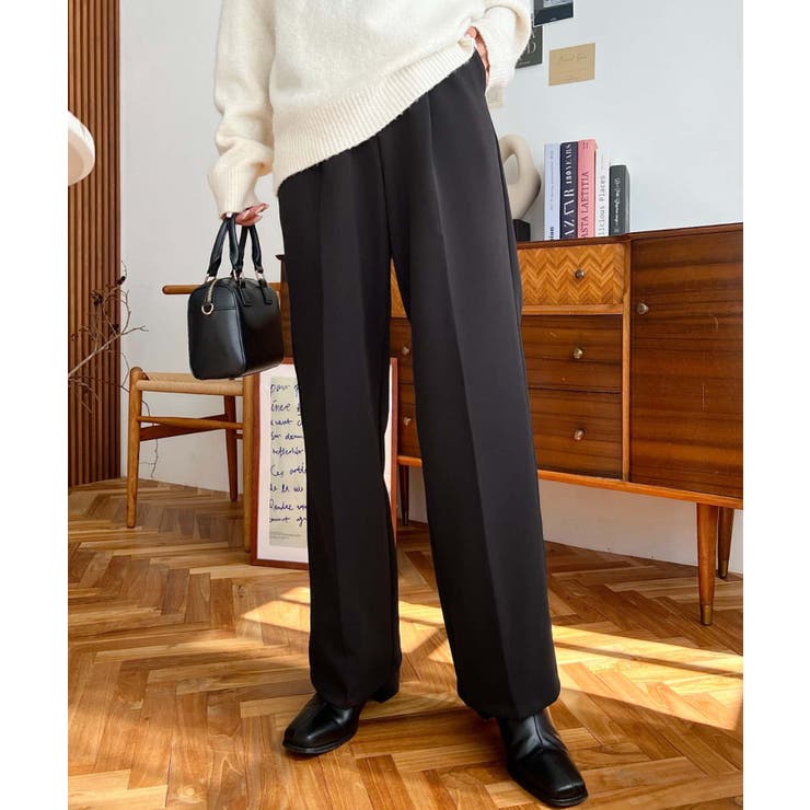 カットジョーゼットセンタープレスストレートスラックスパンツ | moment+ | 詳細画像42 