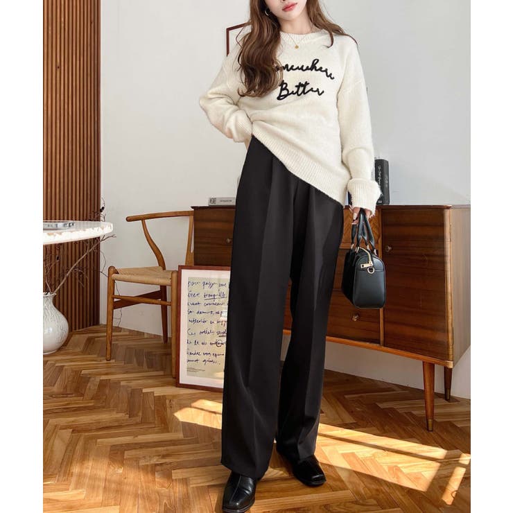 カットジョーゼットセンタープレスストレートスラックスパンツ | moment+ | 詳細画像43 