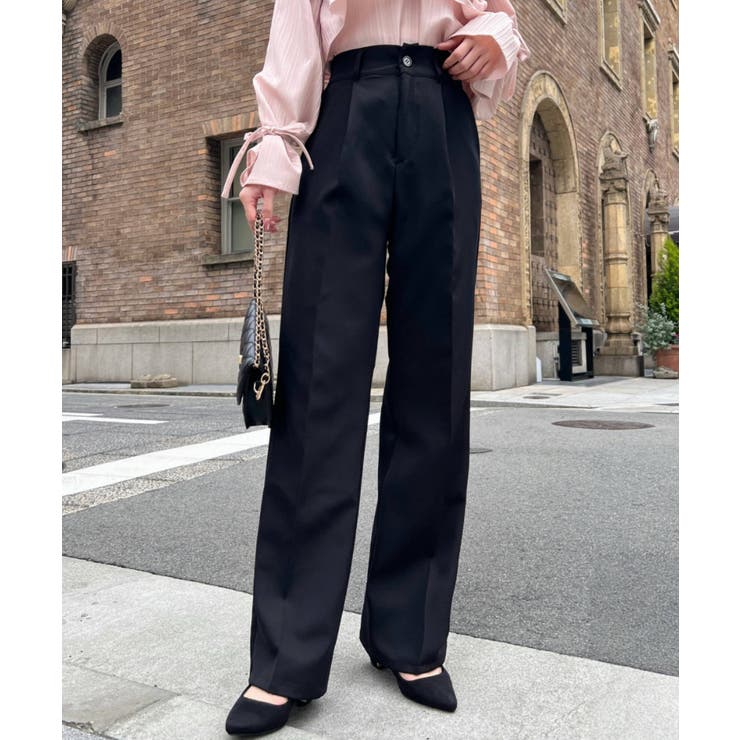 カットジョーゼットセンタープレスストレートスラックスパンツ | moment+ | 詳細画像48 