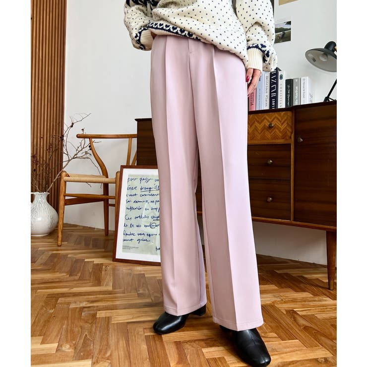 カットジョーゼットセンタープレスストレートスラックスパンツ | moment+ | 詳細画像52 