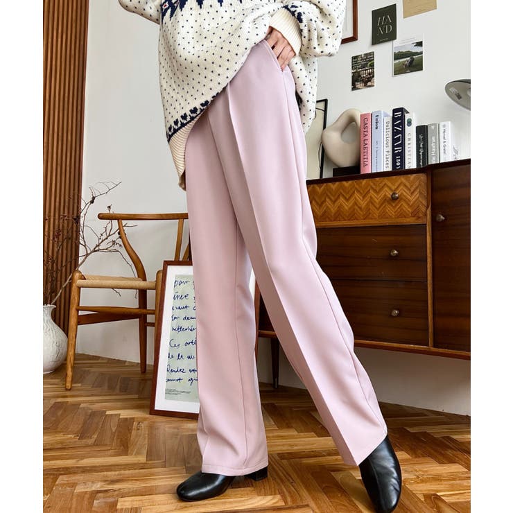 カットジョーゼットセンタープレスストレートスラックスパンツ | moment+ | 詳細画像54 