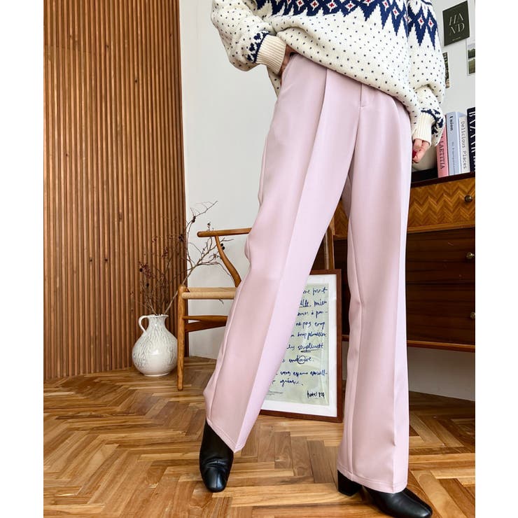 カットジョーゼットセンタープレスストレートスラックスパンツ | moment+ | 詳細画像55 