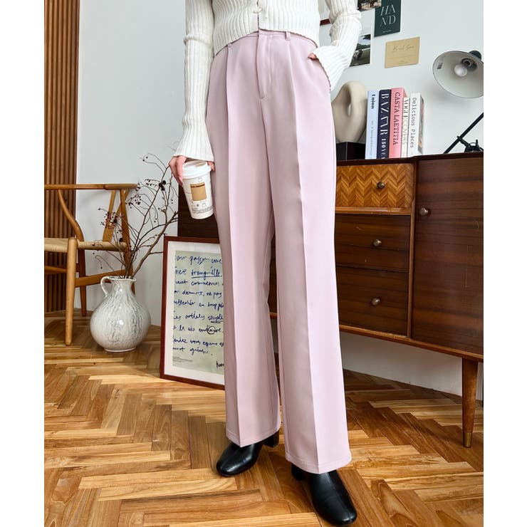 カットジョーゼットセンタープレスストレートスラックスパンツ | moment+ | 詳細画像57 