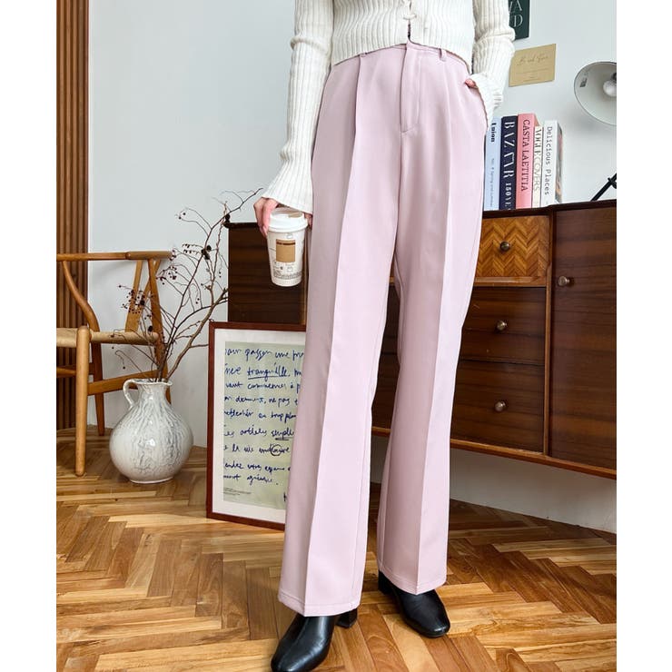 カットジョーゼットセンタープレスストレートスラックスパンツ | moment+ | 詳細画像58 