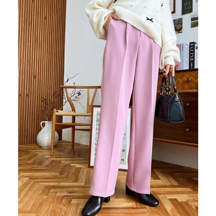 カットジョーゼットセンタープレスストレートスラックスパンツ | moment+ | 詳細画像62 