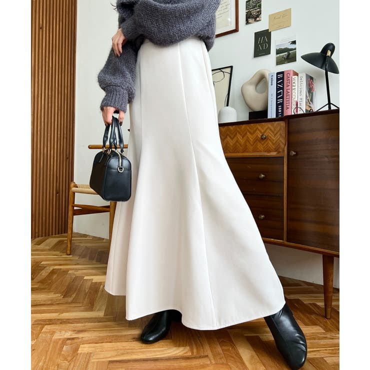 カットジョーゼットマーメイドフレアスカート[品番：ERMW0000299