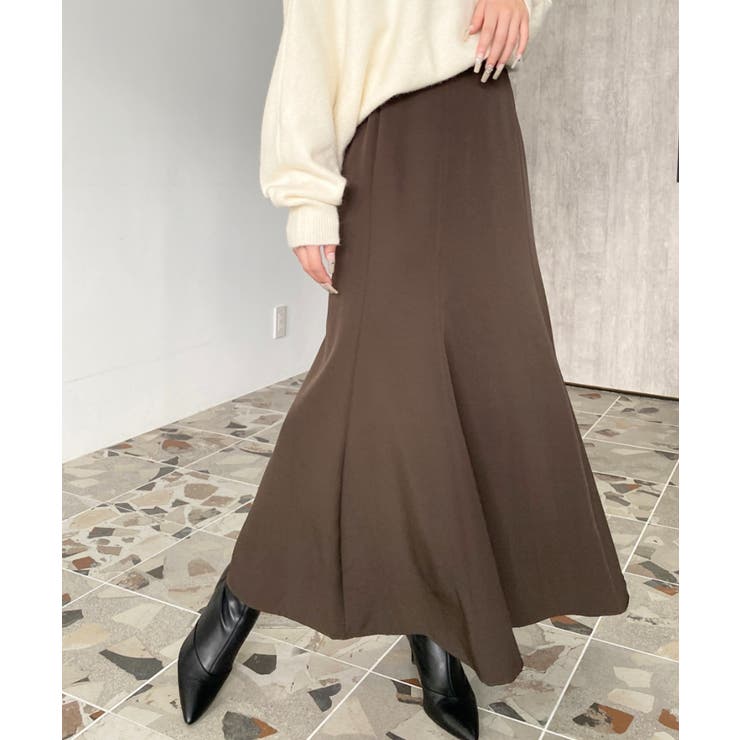 ブラウン | カットジョーゼットマーメイドフレアスカート | moment+