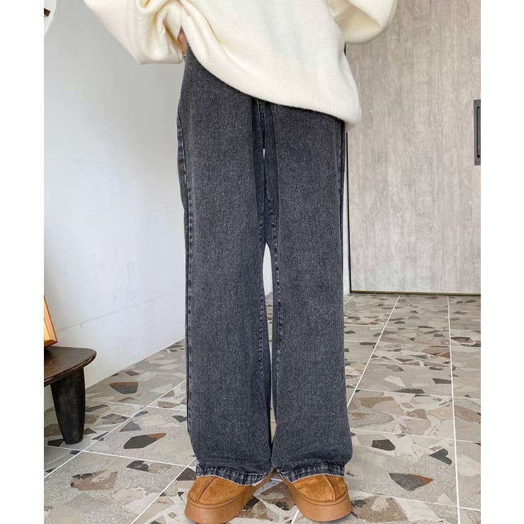 デニム＆ツイルハイウェストストレートパンツ | moment+ | 詳細画像20 