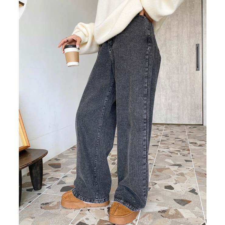 デニム＆ツイルハイウェストストレートパンツ | moment+ | 詳細画像21 