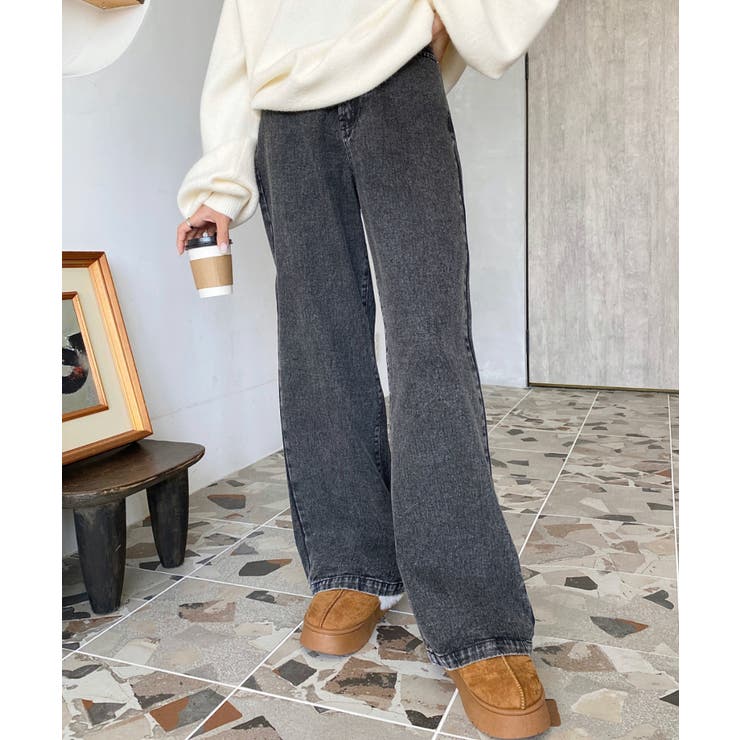 デニム＆ツイルハイウェストストレートパンツ | moment+ | 詳細画像22 