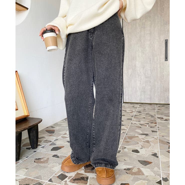 デニム＆ツイルハイウェストストレートパンツ | moment+ | 詳細画像23 