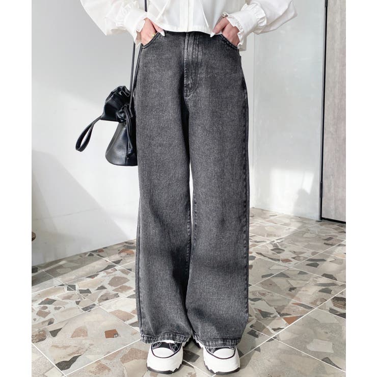 デニム＆ツイルハイウェストストレートパンツ | moment+ | 詳細画像26 