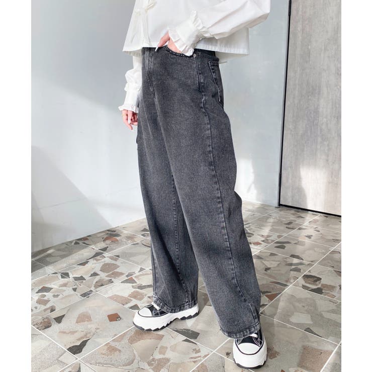 デニム＆ツイルハイウェストストレートパンツ | moment+ | 詳細画像27 