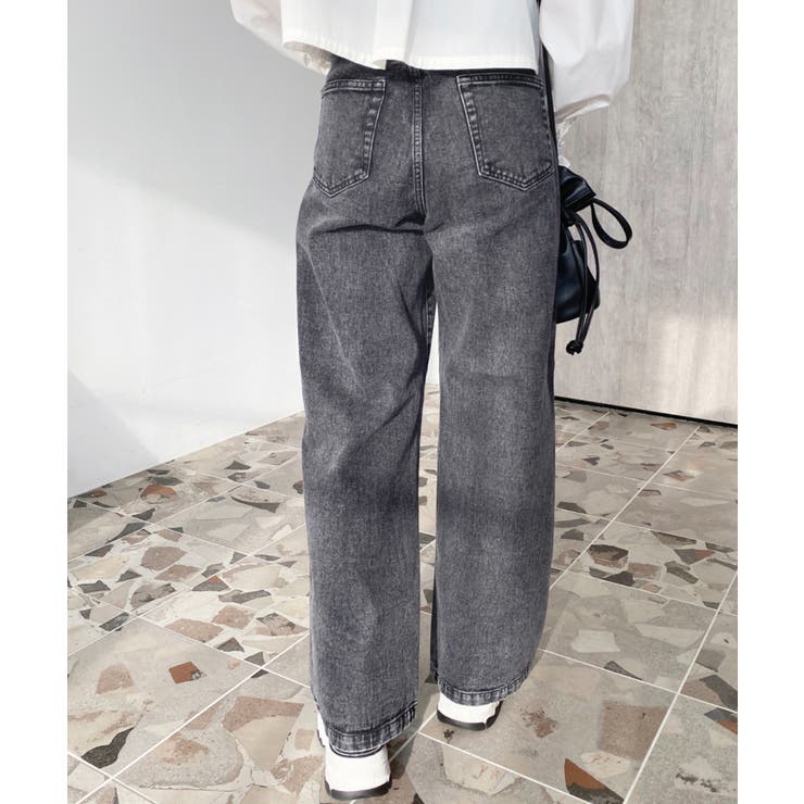 デニム＆ツイルハイウェストストレートパンツ | moment+ | 詳細画像28 