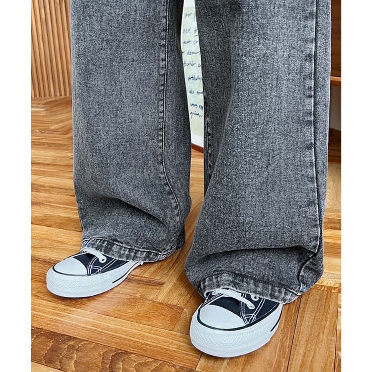 デニム＆ツイルハイウェストストレートパンツ | moment+ | 詳細画像33 