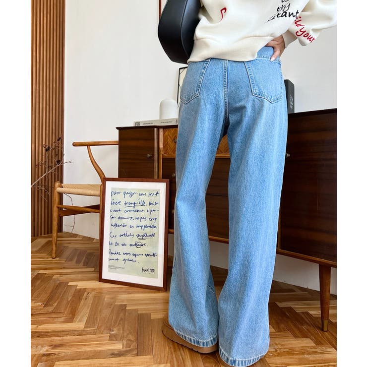 デニム＆ツイルハイウェストストレートパンツ | moment+ | 詳細画像44 