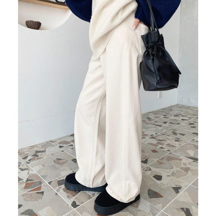 デニム＆ツイルハイウェストストレートパンツ | moment+ | 詳細画像61 