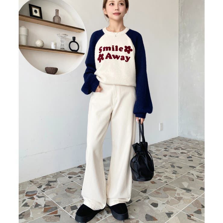 デニム＆ツイルハイウェストストレートパンツ | moment+ | 詳細画像63 