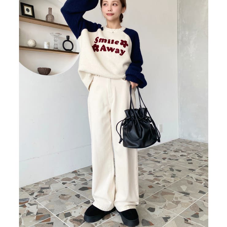 デニム＆ツイルハイウェストストレートパンツ | moment+ | 詳細画像64 