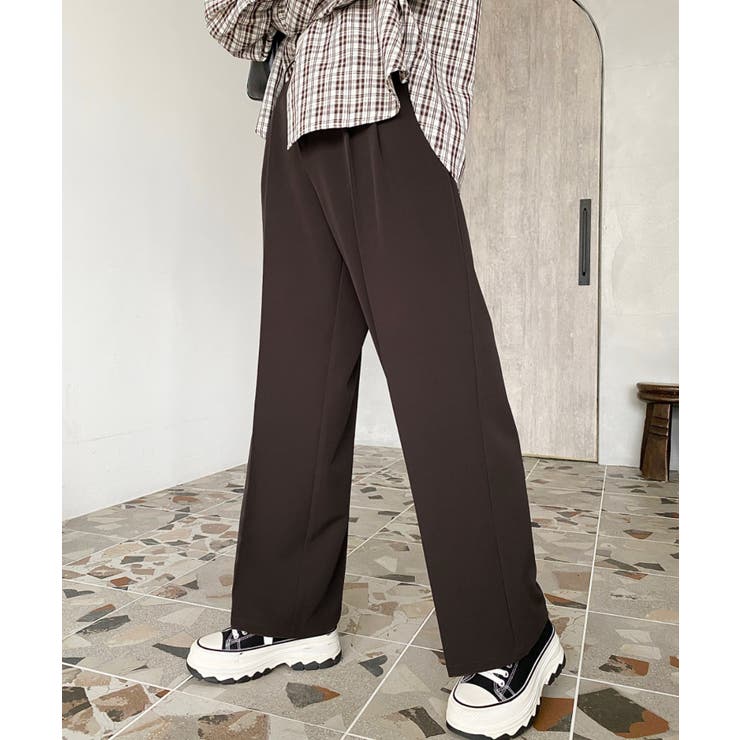 カットジョーゼットセンタープレスハイウエストツータックセミワイドスラックスパンツ | moment+ | 詳細画像42 