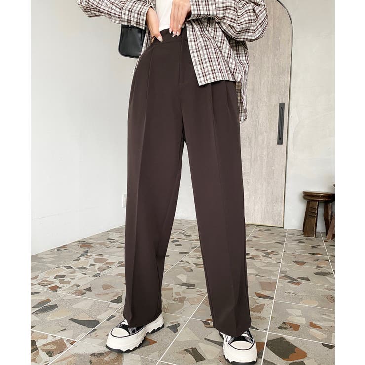 カットジョーゼットセンタープレスハイウエストツータックセミワイドスラックスパンツ | moment+ | 詳細画像43 