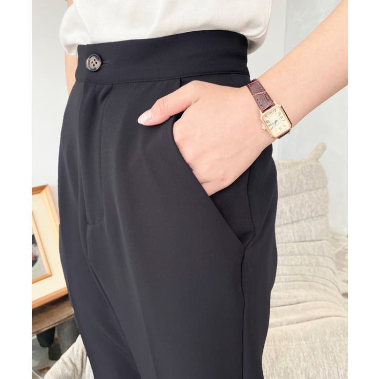 センタープレスフレアスラックスパンツ カットジョーゼット | moment+ | 詳細画像31 