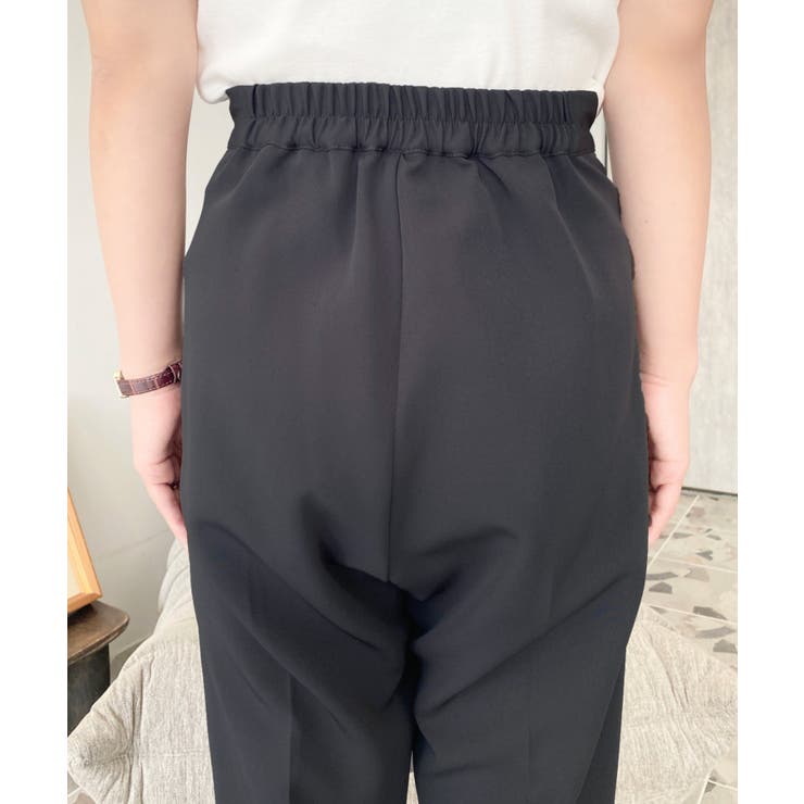 センタープレスフレアスラックスパンツ カットジョーゼット | moment+ | 詳細画像32 