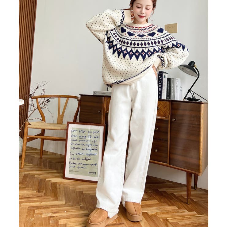 デニム＆ツイルストレートパンツ | moment+ | 詳細画像11 