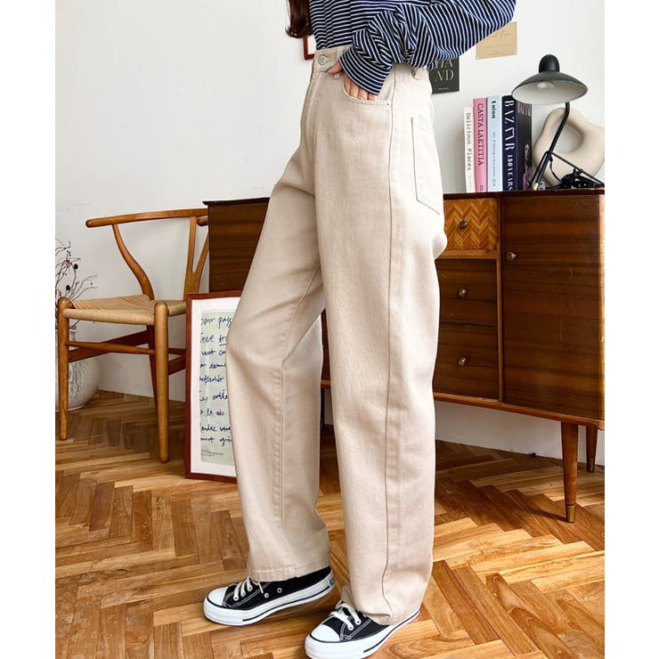 デニム＆ツイルストレートパンツ | moment+ | 詳細画像14 