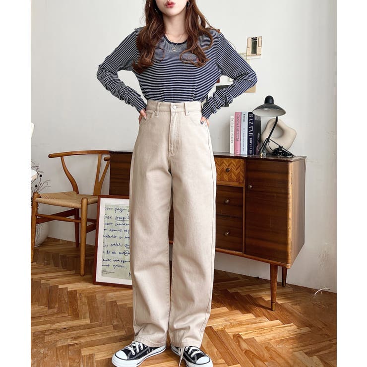 デニム＆ツイルストレートパンツ | moment+ | 詳細画像15 