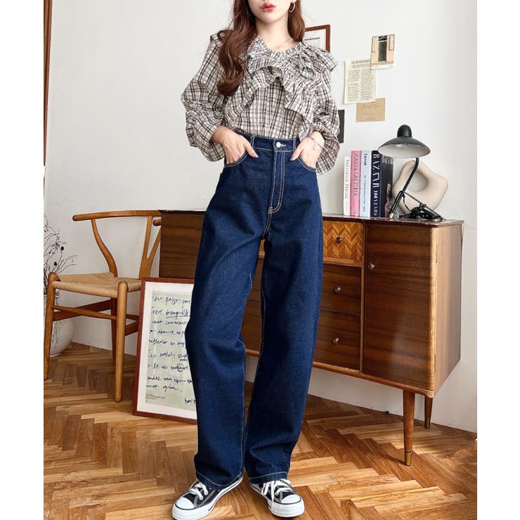 デニム＆ツイルストレートパンツ | moment+ | 詳細画像35 