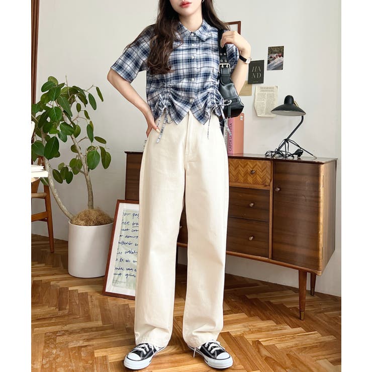 moaさん専用 まとめ買い(チェックポロシャツ＆ストレートデニムパンツ) moaさん専用 まとめ買い(チェックポロシャツ＆ストレートデニム